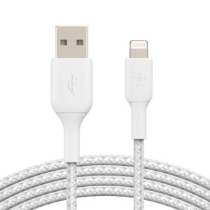 Cable lightning vers USB-A - 1 m Tressé BLANC