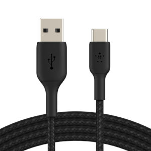 Cable USB A vers USB C - 1m Tressé NOIR
