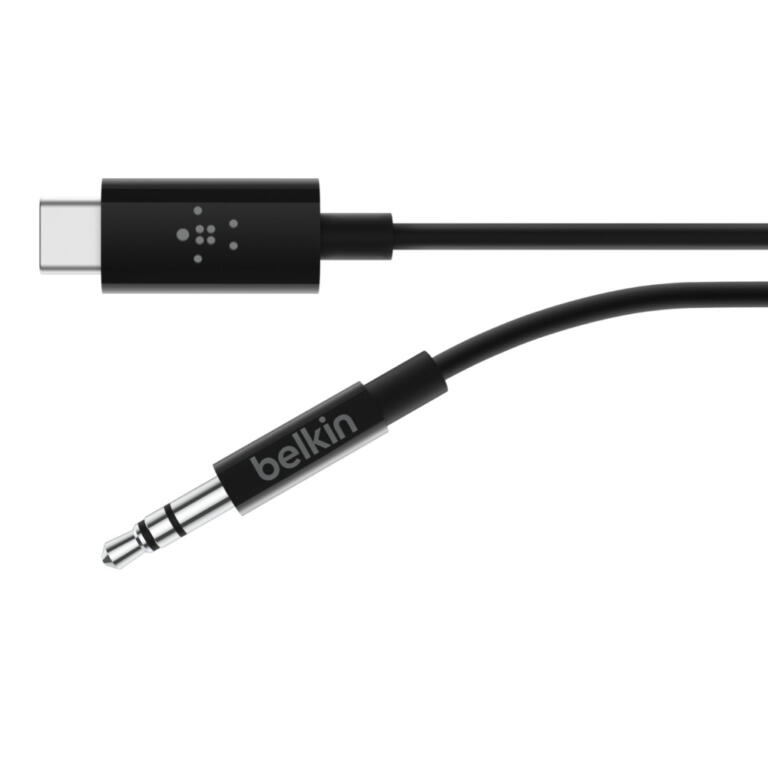 Cable Audio 3,5mm vers USB-C - 90 Cm - Noir