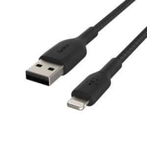 Cable lightning vers USB-A - 1 m tressé NOIR
