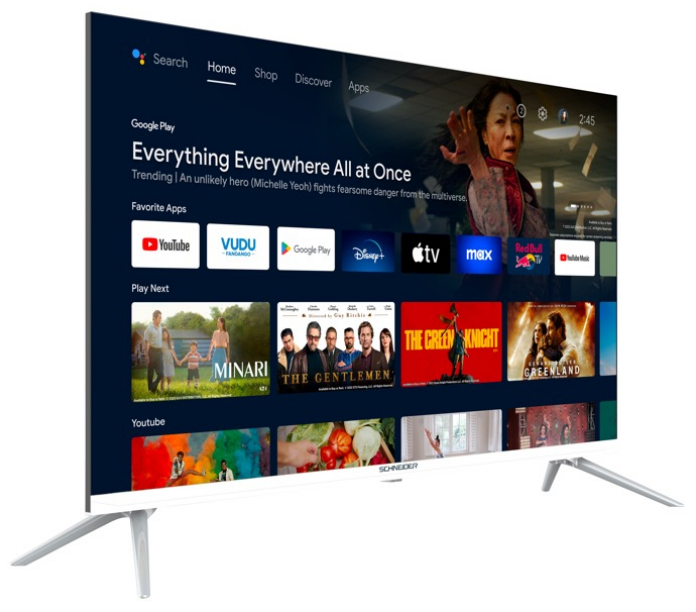 Téléviseur GMS55A1GW - TV 55" (139 cm) - norme 4K Ultra HD - Type d'écran QLED - résolution 3840 x 2160 px - fréquence 6