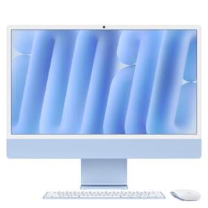iMac 24'' (2024) - Bleu - écran Retina 4,5K 24'' - M4 - CPU 10 / GPU 10 - RAM 16 Go - 256 Go SSD - garantie 2 ans