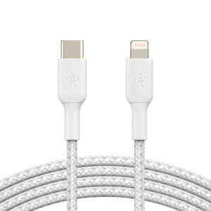 Cable lightning vers USB-C - 2 m Tressé BLANC