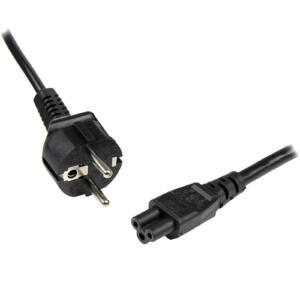 Cordon d'alimentation en trèfle - pour ordinateur portable - M/F - Noir (Prise mickey)