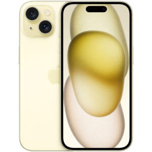 iPhone 15 - 128 Go - Jaune - écran 6,1" - DAS tête (W/kg) 0,98 - Ind. réparabil. 7,5