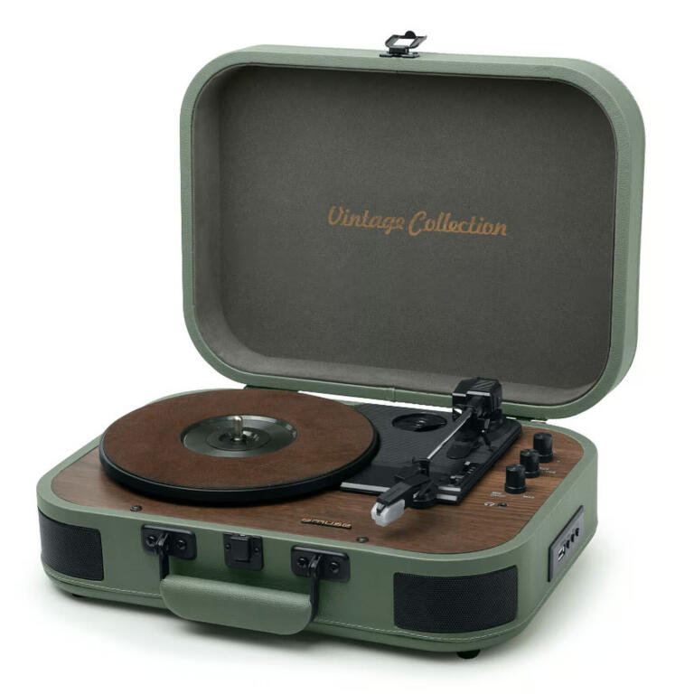 Tourne Disques Vynyles Stéréo - Vert - Bluetooth