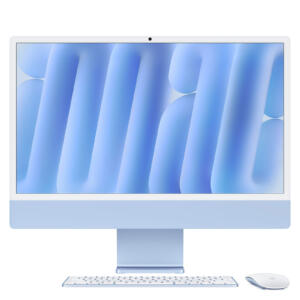 iMac 24'' (2024) - Bleu - écran Retina 4,5K 24'' - M4 - CPU 10 / GPU 10 - RAM 24 Go - 512 Go SSD - garantie 2 ans
