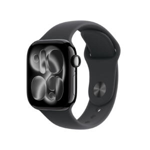 Apple Watch Series 11 - 42 mm - Aluminium noir de jais - Bracelet Sport - Noir S/M