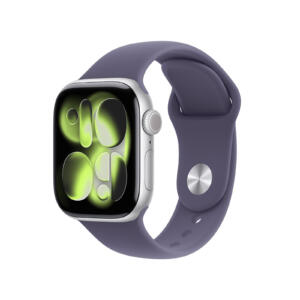 Apple Watch Series 11 - 42 mm - Aluminium argent - Bracelet Sport - Brume violette S/M