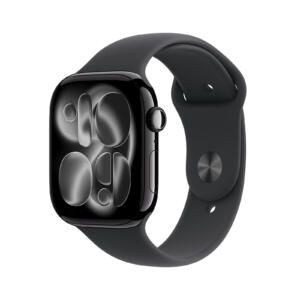Apple Watch Series 11 - 46 mm - Aluminium noir de jais - Bracelet Sport - Noir S/M
