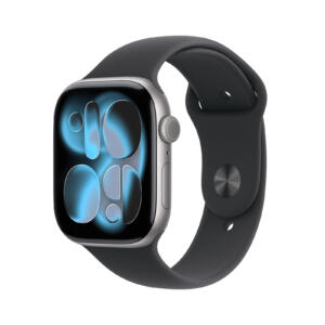 Apple Watch Series 11 - 46 mm - Aluminium gris sidéral - Bracelet Sport - Noir S/M
