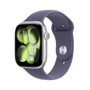 Apple Watch Series 11 - 46 mm - Aluminium argent - Bracelet Sport - Brume violette S/M