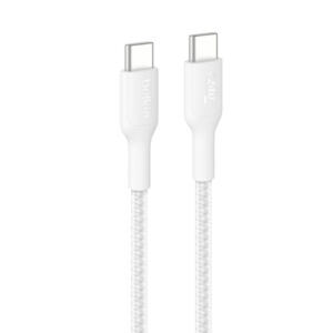 Cable USB A vers USB C - 2m Tressé BLANC